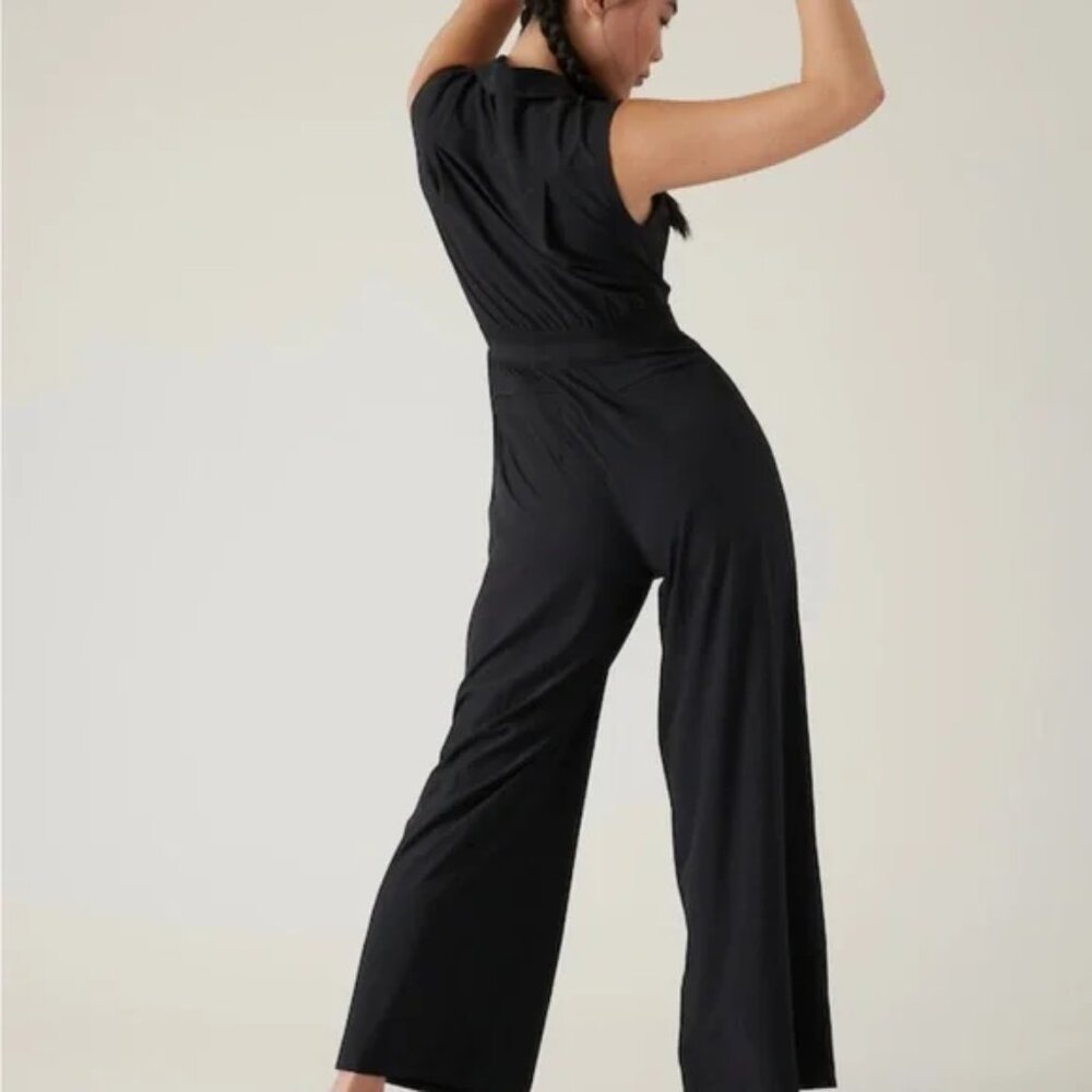 Athleta Sleeveless Black Jumpsuit Size 0 - Picture 4 of 10